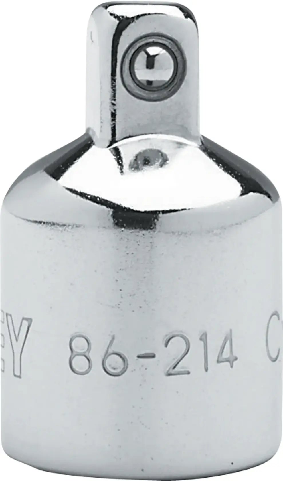 STANLEY 4-86-214 adaptador de punta cromado, fotografía, ángulo frontal sobre fondo blanco.