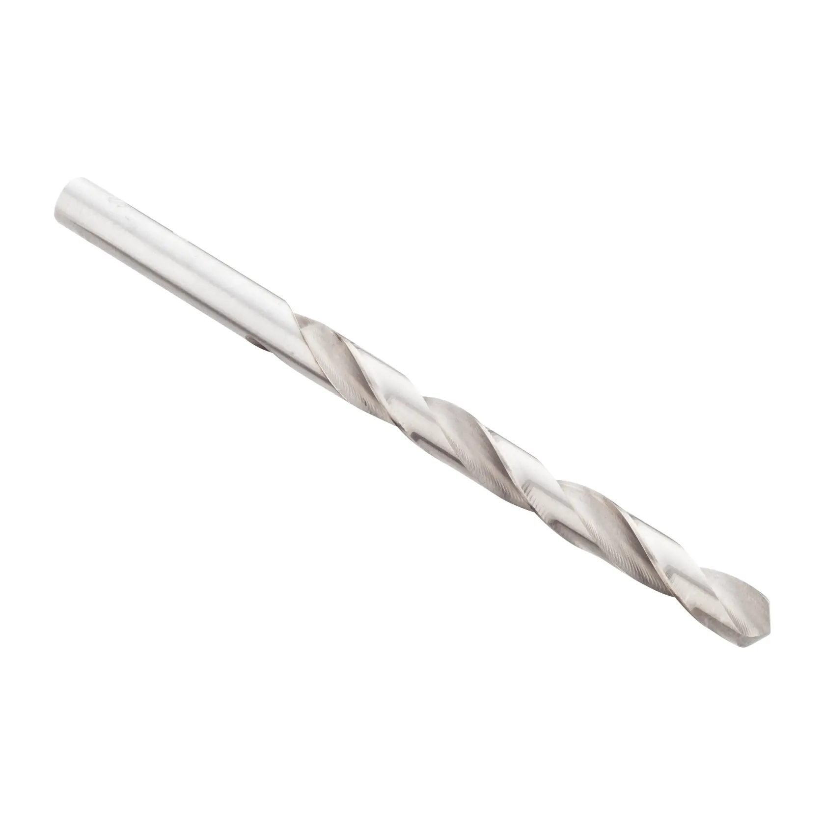 Broca de metal STANLEY STA50014B, plateada, ángulo frontal, fotografía de producto.