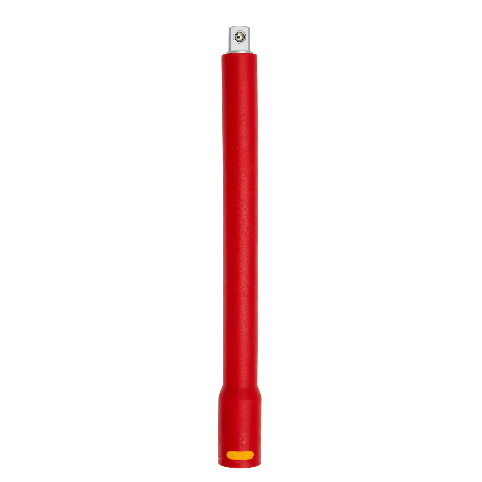 STANLEY STMT77850-LA barra de extensión para dados aislada, color rojo, vista frontal, fondo blanco.